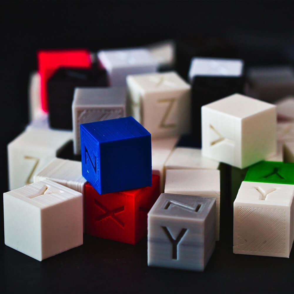 3D printed cubes