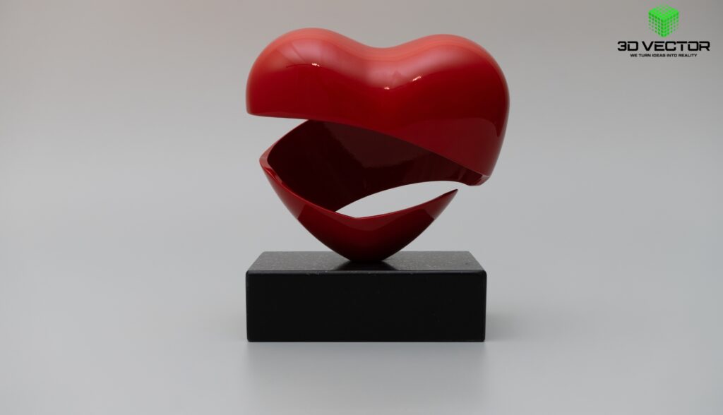 3D printed heart trophy