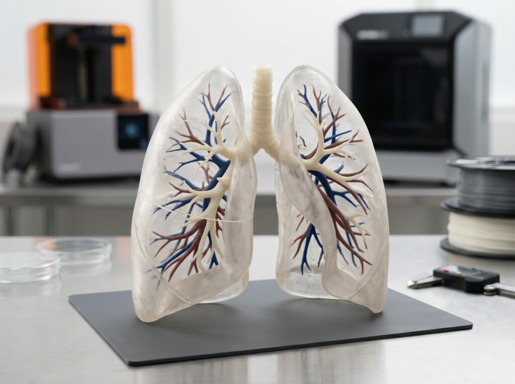SLA 3D printed lungs prototype
